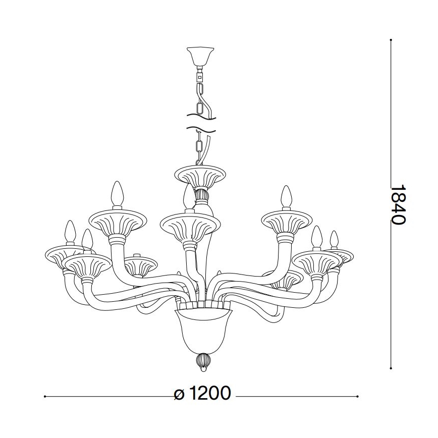 Ideal Lux - Люстра на цепи BRIGITTA 12xE14/40W/230V диаметр 120 см латунь