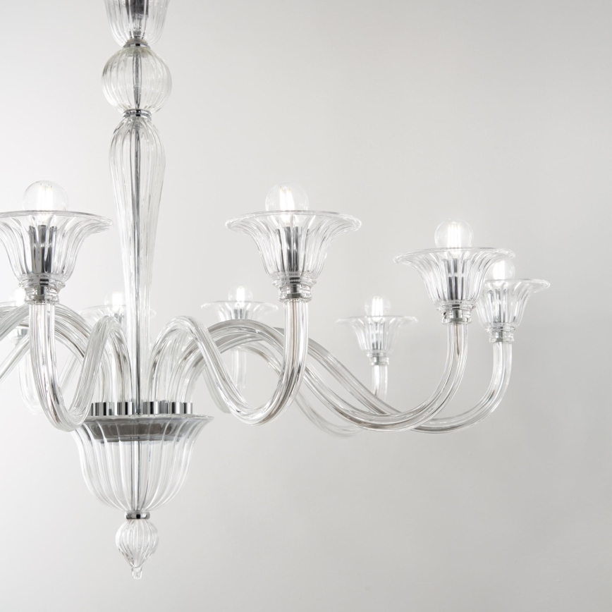 Ideal Lux - Люстра на цепи BRIGITTA 12xE14/40W/230V диаметр 120 см прозрачный