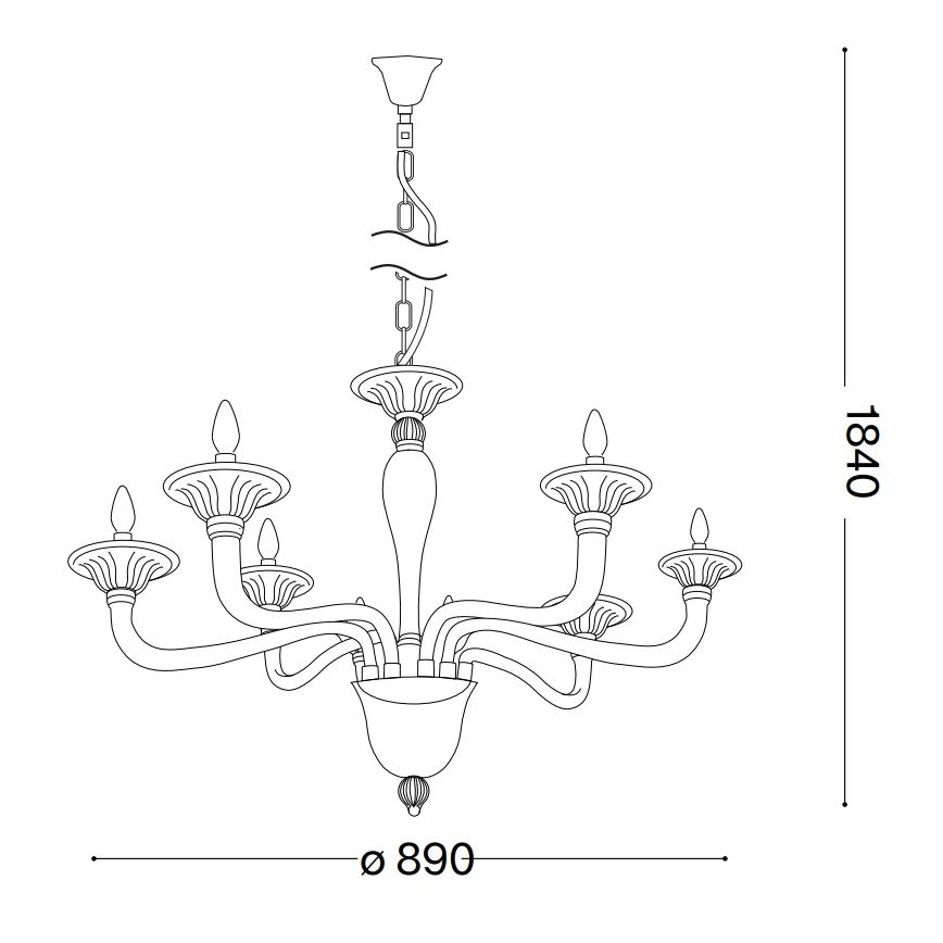 Ideal Lux - Люстра на цепи BRIGITTA 8xE14/40W/230V диаметр 89 см латунь