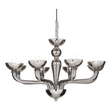 Ideal Lux - Люстра на цепи CASANOVA 8xE14/40W/230V диаметр 88 см серый