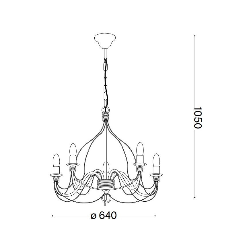 Ideal Lux - Люстра на цепи CORTE 5xE14/40W/230V диаметр 54 см кремовый
