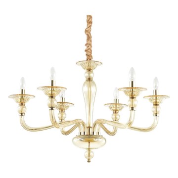 Ideal Lux - Люстра на цепи DANIELI 6xE14/40W/230V диаметр 85 см латунь