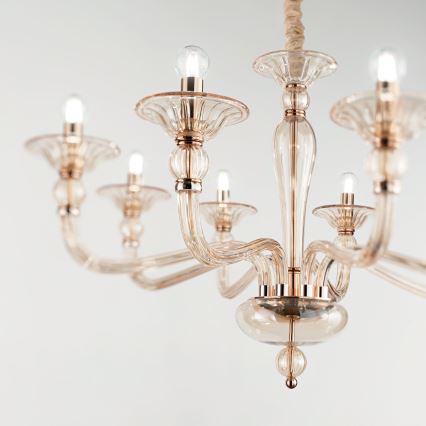 Ideal Lux - Люстра на цепи DANIELI 6xE14/40W/230V диаметр 85 см латунь