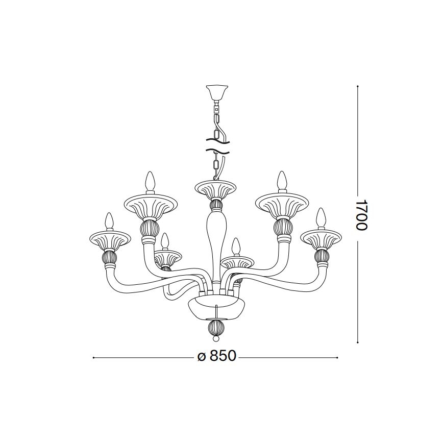 Ideal Lux - Люстра на цепи DANIELI 6xE14/40W/230V диаметр 85 см латунь