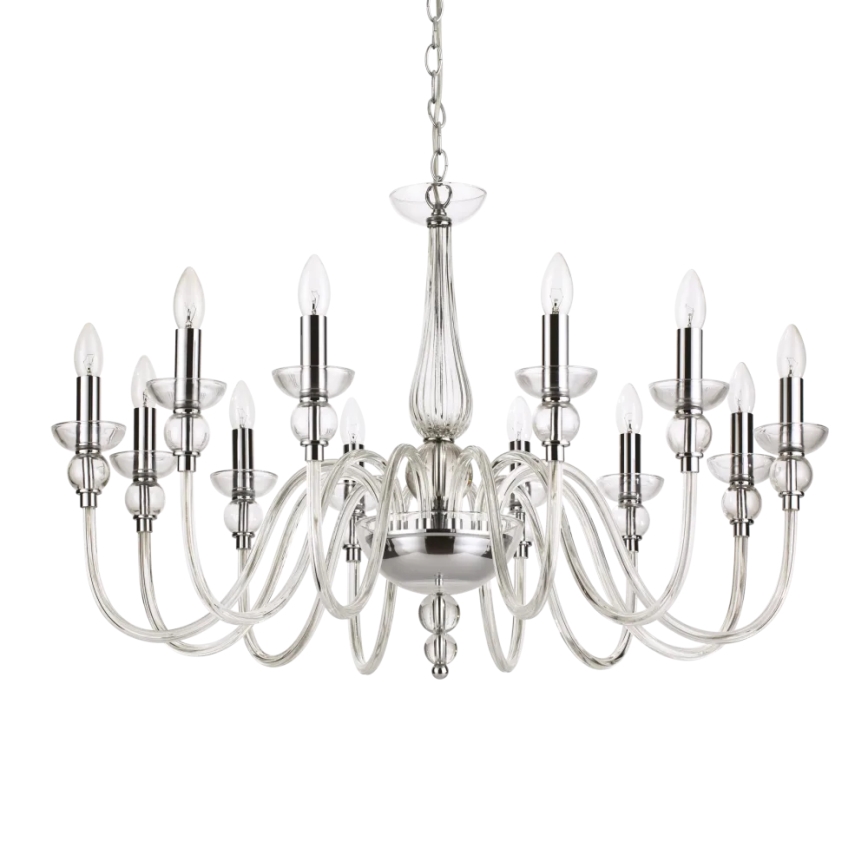 Ideal Lux - Люстра на цепи DOGE 12xE14/40W/230V диаметр 91 см блестящий хром