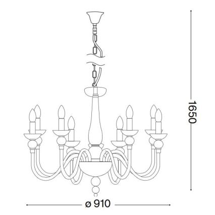 Ideal Lux - Люстра на цепи DOGE 12xE14/40W/230V диаметр 91 см блестящий хром