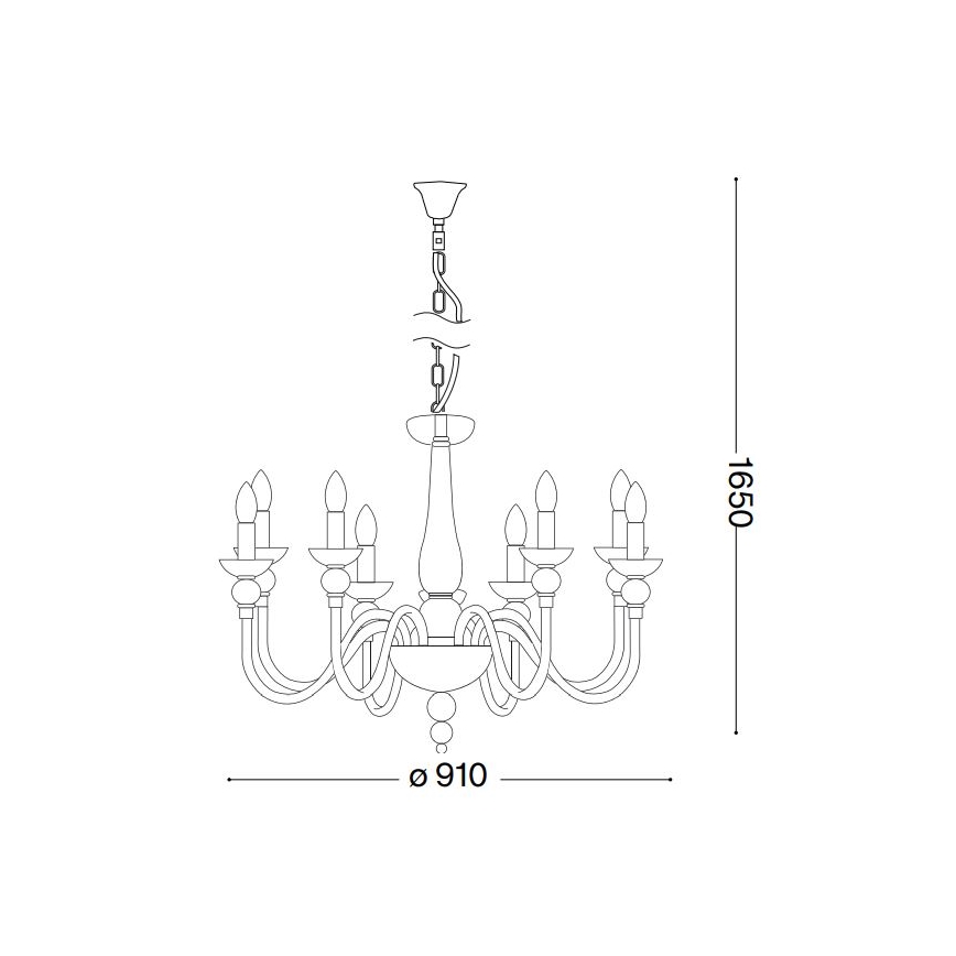 Ideal Lux - Люстра на цепи DOGE 12xE14/40W/230V диаметр 91 см блестящий хром