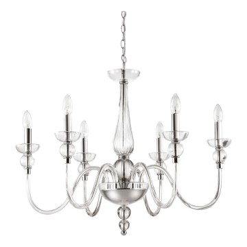 Ideal Lux - Люстра на цепи DOGE 6xE14/40W/230V диаметр 75 см блестящий хром