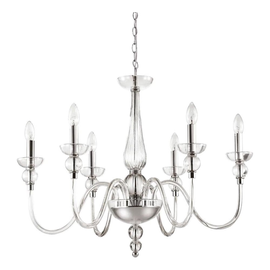 Ideal Lux - Люстра на цепи DOGE 6xE14/40W/230V диаметр 75 см блестящий хром