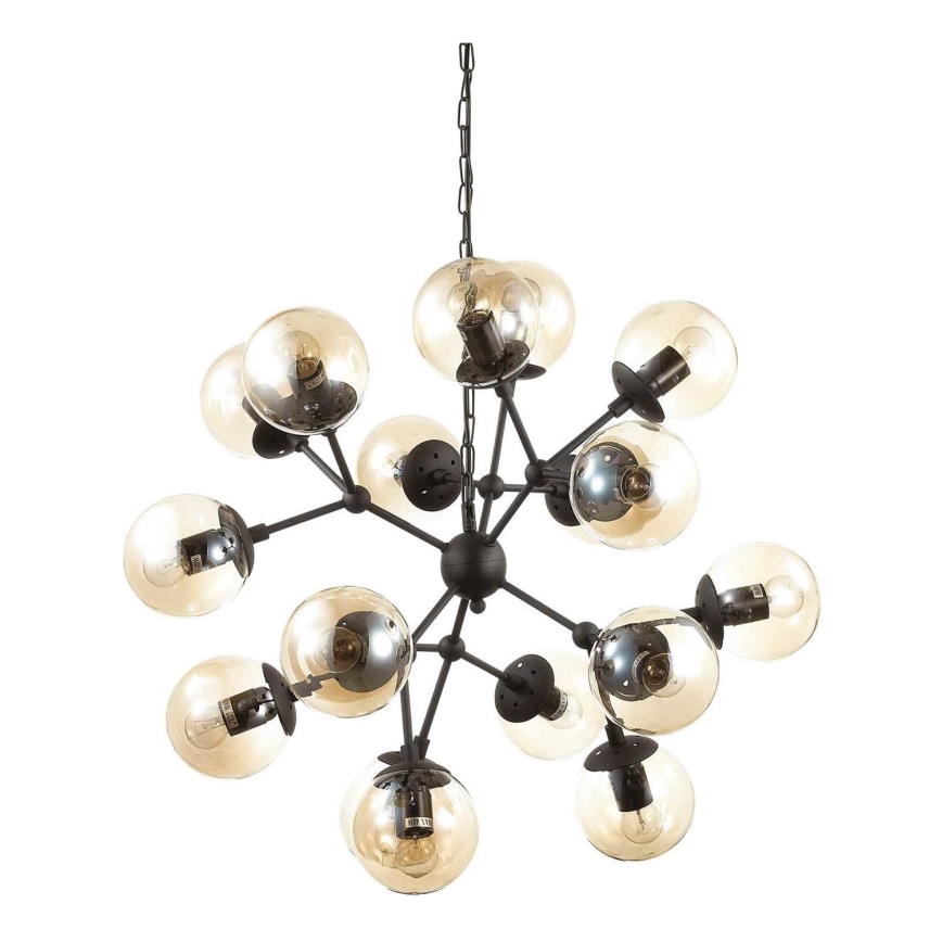 Ideal Lux - Люстра на цепи KEPLER 18xE27/42W/230V диаметр 69 см черный/дымый