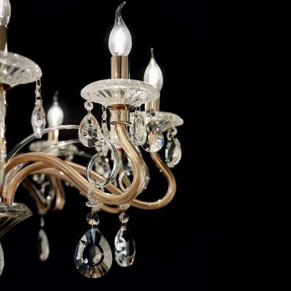 Ideal Lux - Хрустальная люстра на цепи NEGRESCO 10xE14/28W/230V диаметр 85 см золотистый