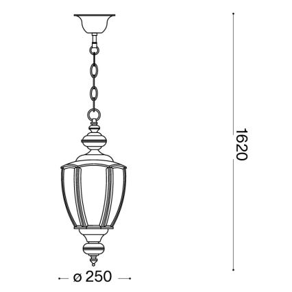 Ideal Lux - люстра на цепи NORMA, 1xE27/60W/230V, Ø 25 см, бронзовая