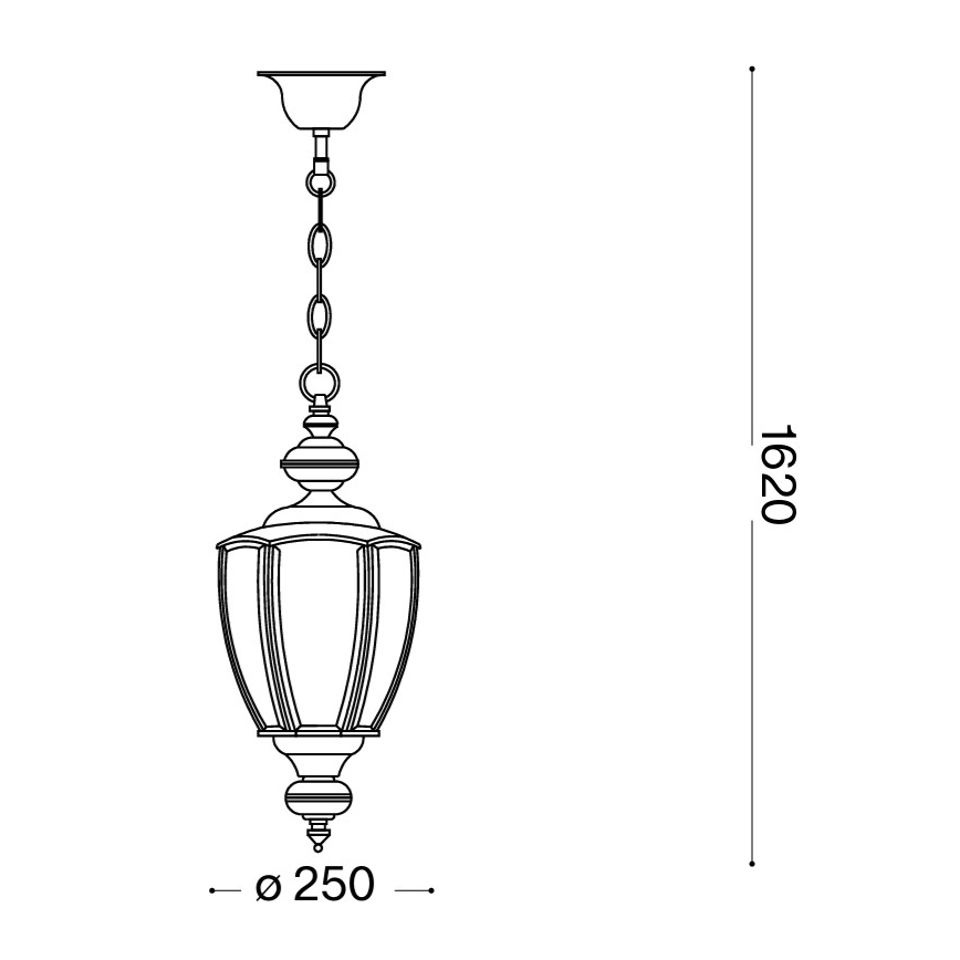Ideal Lux - люстра на цепи NORMA, 1xE27/60W/230V, Ø 25 см, бронзовая
