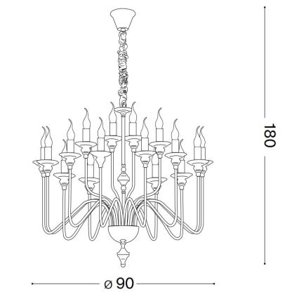 Ideal Lux - Люстра на ланцюгу ARTU 16xE14/40W/230V діаметр 90 см глянцевий хром