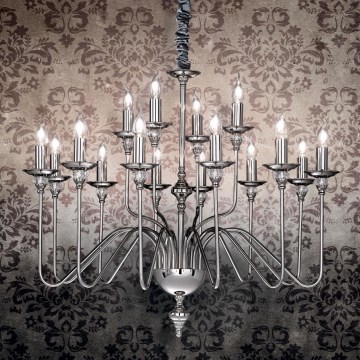 Ideal Lux - Люстра на ланцюгу ARTU 16xE14/40W/230V діаметр 90 см глянцевий хром