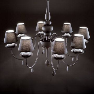 Ideal Lux - Люстра на ланцюгу BLANCHE 8xE14/40W/230V діаметр 92 см чорний