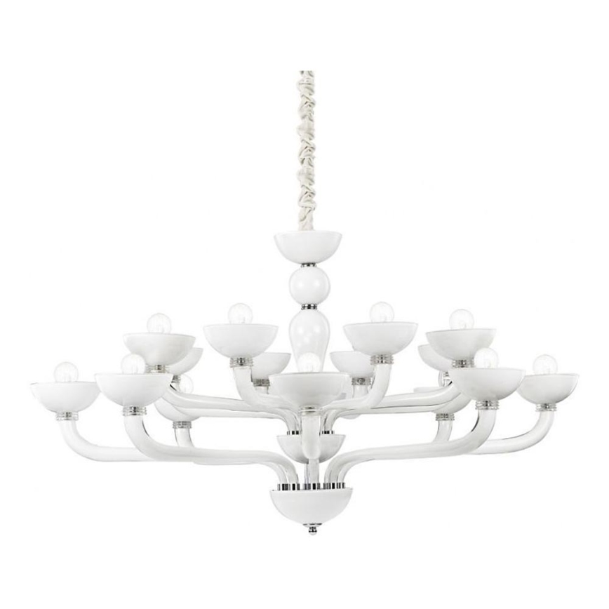 Ideal Lux - Люстра на ланцюгу CASANOVA 16xE14/40W/230V діаметр 120 см білий
