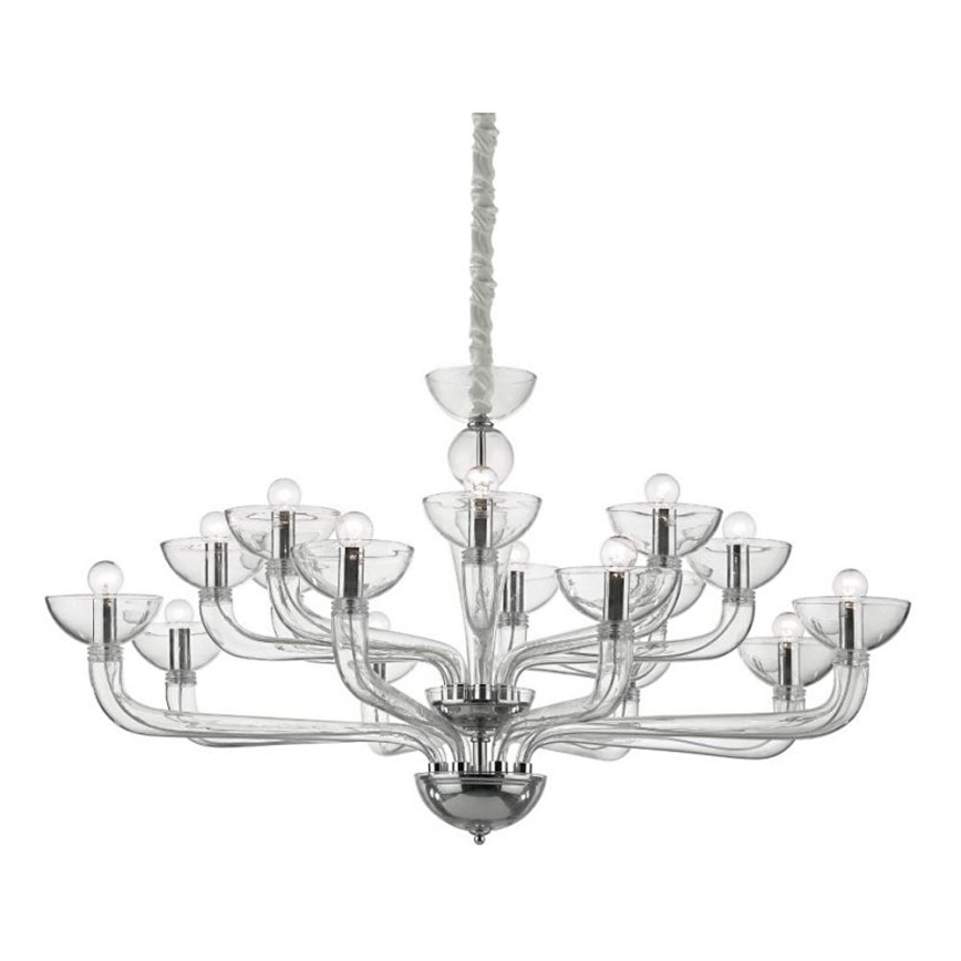 Ideal Lux - Люстра на ланцюгу CASANOVA 16xE14/40W/230V діаметр 120 см прозорий