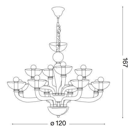 Ideal Lux - Люстра на ланцюгу CASANOVA 16xE14/40W/230V діаметр 120 см прозорий