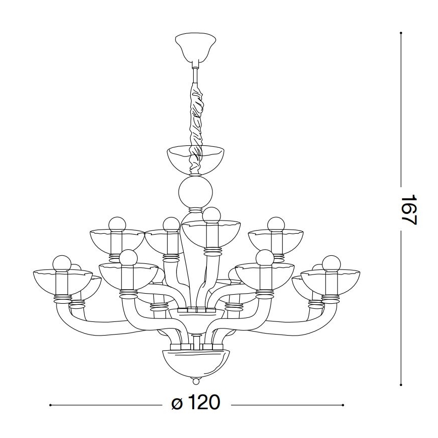 Ideal Lux - Люстра на ланцюгу CASANOVA 16xE14/40W/230V діаметр 120 см прозорий