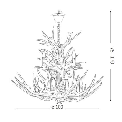 Ideal Lux - Люстра на ланцюгу CHALET 12xE14/40W/230V