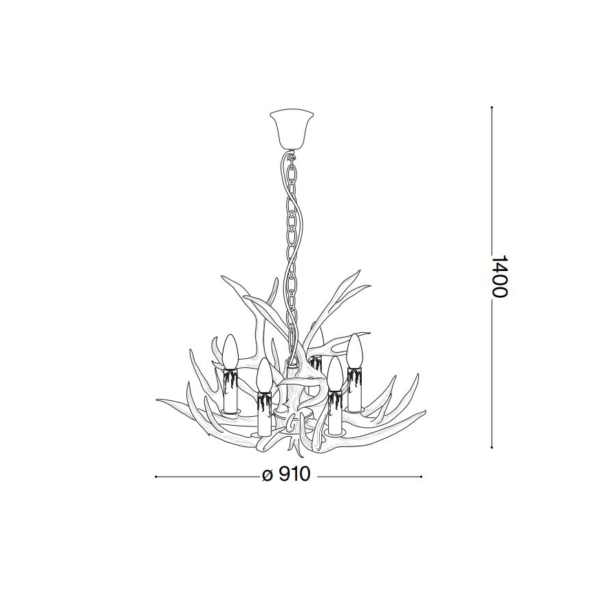 Ideal Lux - Люстра на ланцюгу CHALET 8xE14/40W/230V