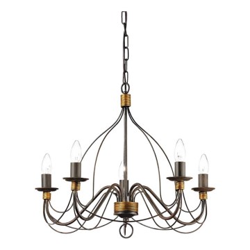 Ideal Lux - Люстра на ланцюгу CORTE 5xE14/40W/230V діаметр 54 см мідь