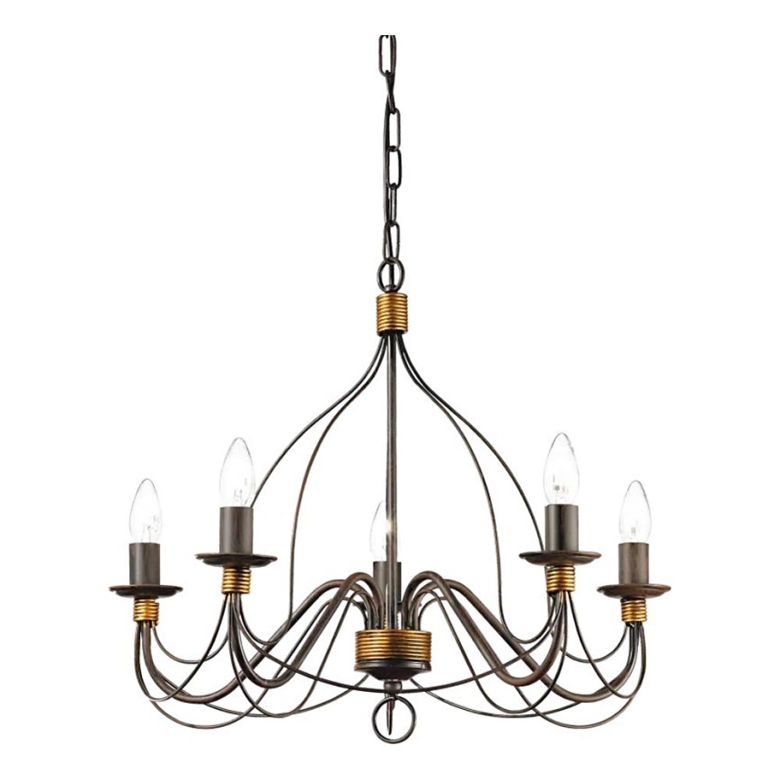 Ideal Lux - Люстра на ланцюгу CORTE 5xE14/40W/230V діаметр 54 см мідь