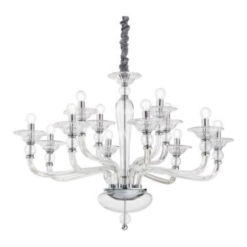 Ideal Lux - Люстра на ланцюгу DANIELI 12xE14/40W/230V діаметр 94 см прозорий