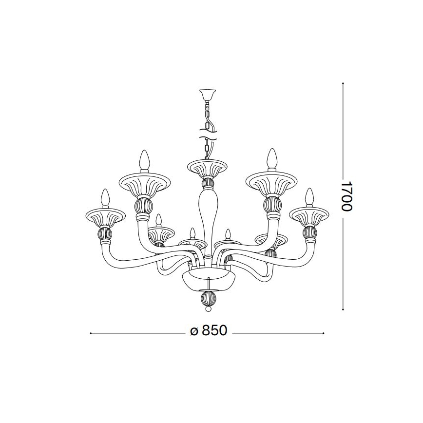 Ideal Lux - Люстра на ланцюгу DANIELI 8xE14/40W/230V діаметр 85 см латунь