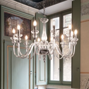 Ideal Lux - Люстра на ланцюгу DOGE 12xE14/40W/230V діаметр 91 см глянцевий хром