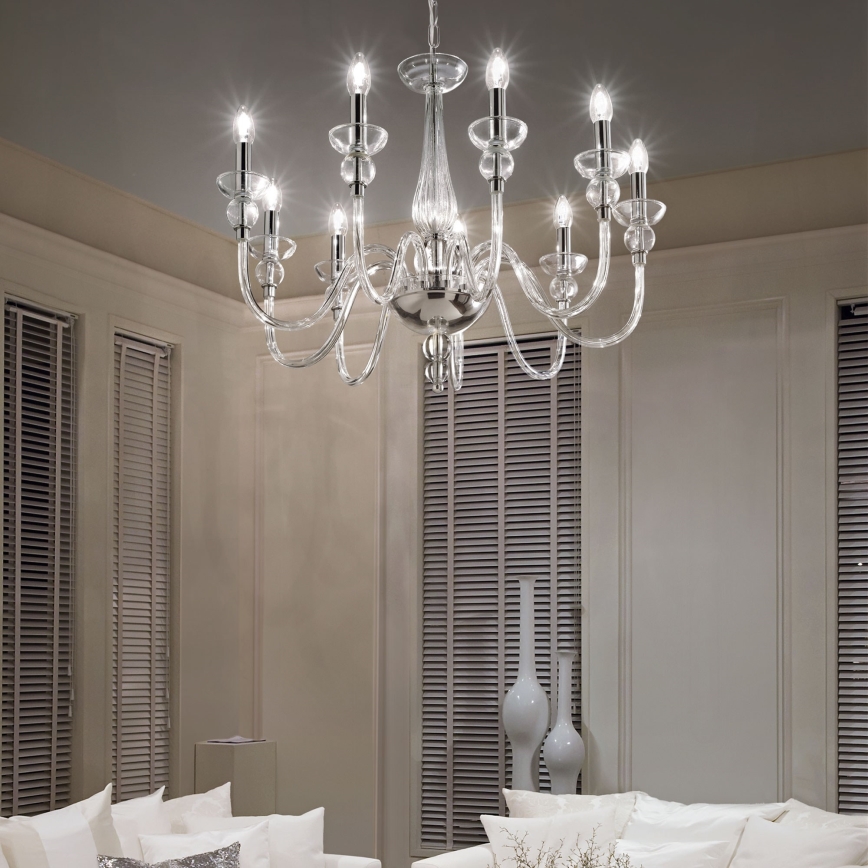 Ideal Lux - Люстра на ланцюгу DOGE 9xE14/40W/230V діаметр 75 см глянцевий хром