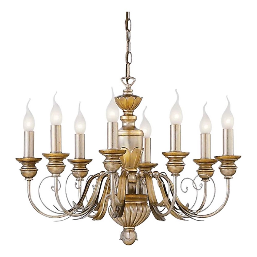 Ideal Lux - Люстра на ланцюгу FIRENZE 8xE14/40W/230V діаметр 64 см золотий