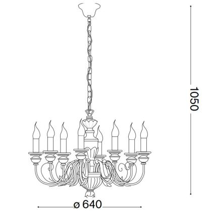 Ideal Lux - Люстра на ланцюгу FIRENZE 8xE14/40W/230V діаметр 64 см золотий
