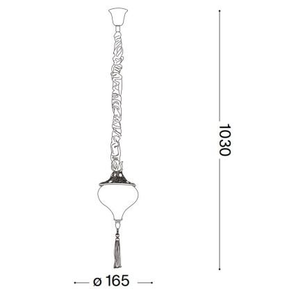 Ideal Lux - Люстра на ланцюгу HAREM 1xE27/42W/230V діаметр 16,5 см латунь
