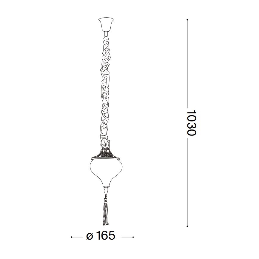 Ideal Lux - Люстра на ланцюгу HAREM 1xE27/42W/230V діаметр 16,5 см латунь