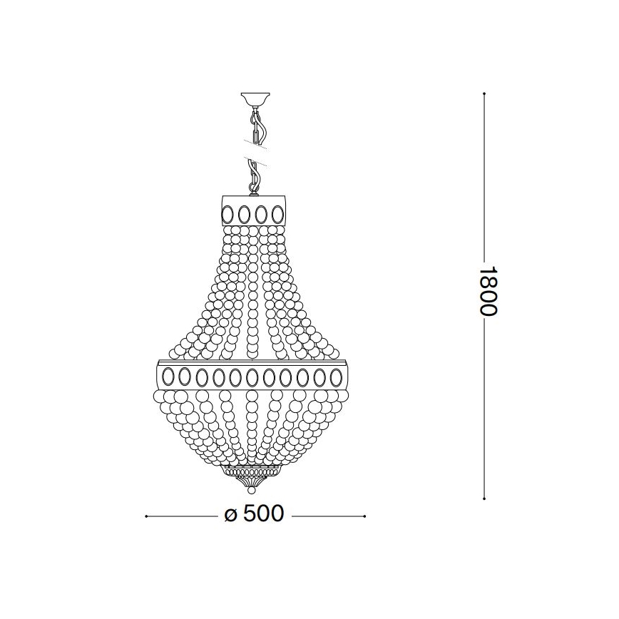 Ideal Lux - Люстра на ланцюгу MONET 6xE14/40W/230V діаметр 50 см коноплі/білий