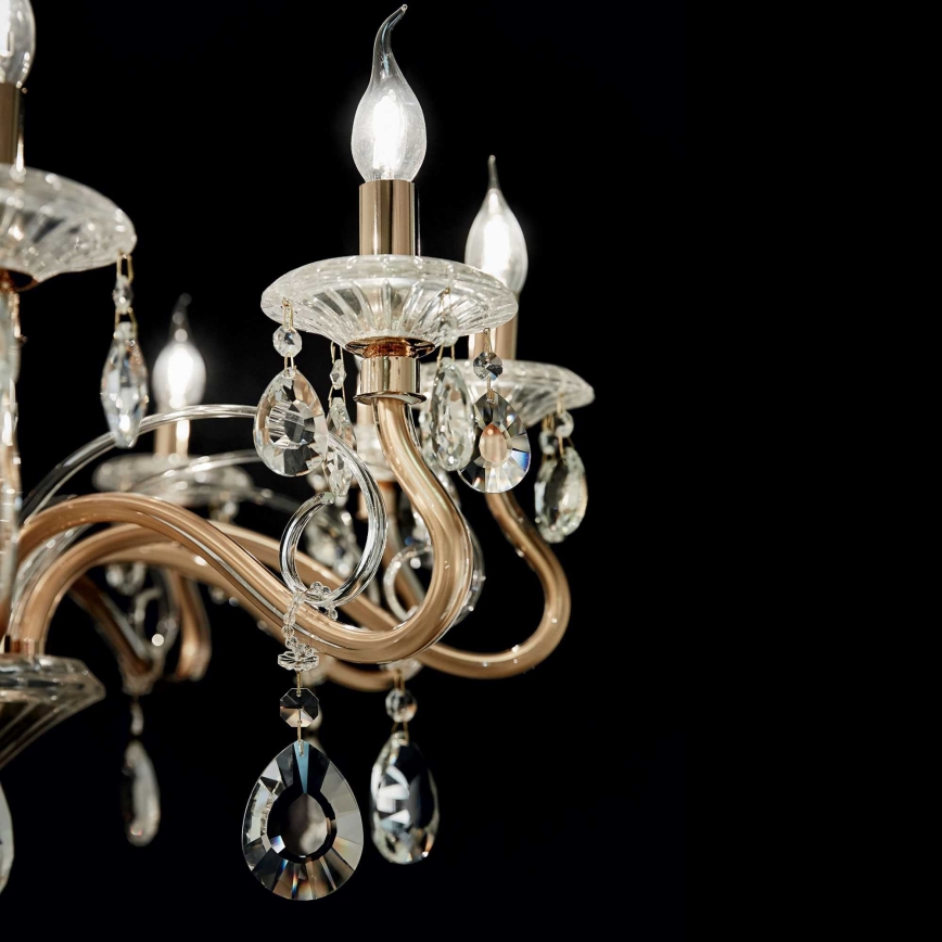 Ideal Lux - Кришталева люстра на ланцюгу NEGRESCO 10xE14/28W/230V діаметр 85 см золотий