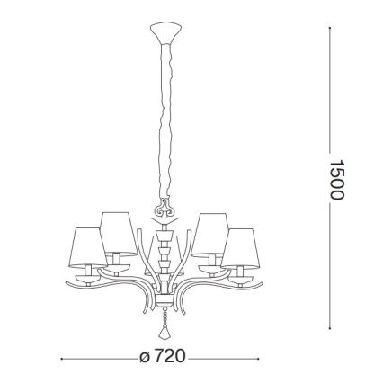 Ideal Lux - Кришталева люстра на ланцюгу PEGASO 5xE14/28W/230V діаметр 72 см золотий