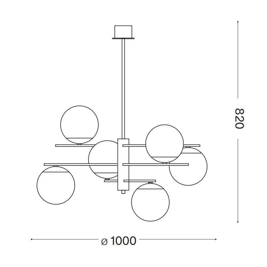 Ideal Lux - Люстра на штанге GOURMET 6xE14/28W/230V диаметр 100 см золотистый