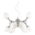 Ideal Lux - Люстра на тросах NODI 9xE14/28W/230V, диаметр 80 см, глянцевый хром/белый