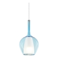 Ideal Lux - Люстра на тросе KALIQUE 1xE27/42W/230V, диаметр 18 см, дымчато-синяя