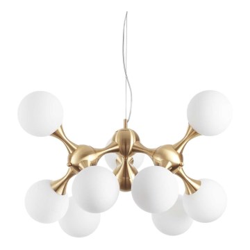 Ideal Lux - Люстра на тросе NODI 9xE14/28 Вт/230 В, Ø 80 см, латунь/белый