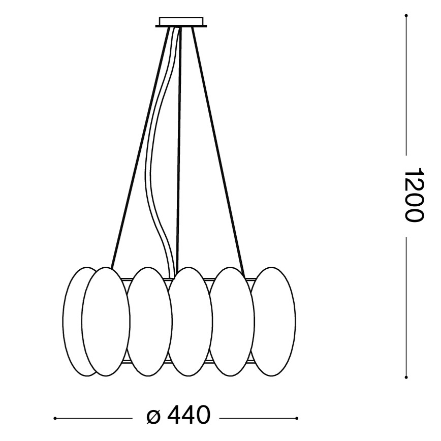 Ideal Lux - Люстра на тросі 5xE27/60W/230V