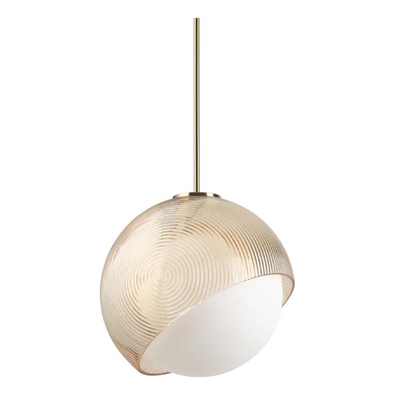 Ideal Lux - Люстра на тросі BLOOM 1xE27/42W/230V діам. 30 см золота/димчасто-бежева