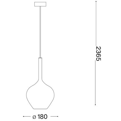 Ideal Lux - Люстра на кабелі KALIQUE 1xE27/42W/230V діам. 18 см, димчасто-бежева
