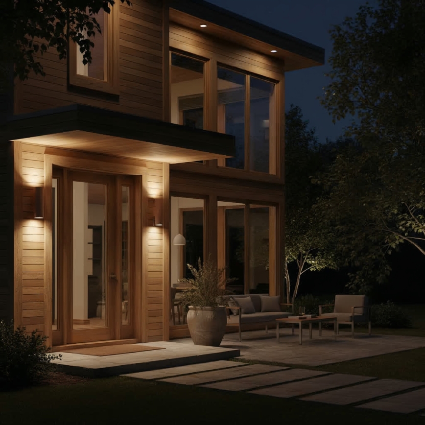Ideal Lux - Наружный настенный светильник GUN 1xE27/60W/230V 31 см IP54 коричневый