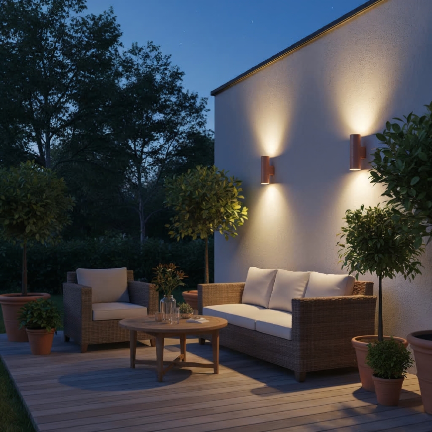 Ideal Lux - Наружный настенный светильник GUN 1xE27/60W/230V 31 см IP54 коричневый