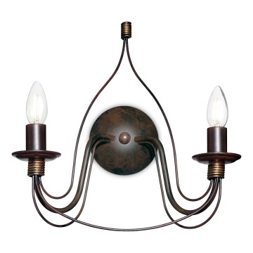 Ideal Lux - Настенный светильник CORTE 2xE14/40W/230V коричневый/патина