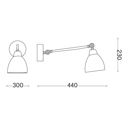 Ideal Lux - Настенный светильник NEWTON 1xE27/42W/230V бронзовый